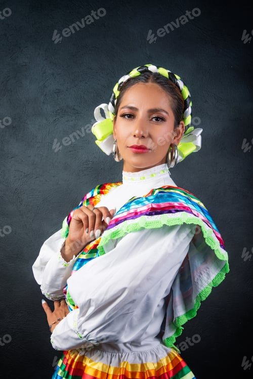 Preview: A woman wearing a colorful dress
