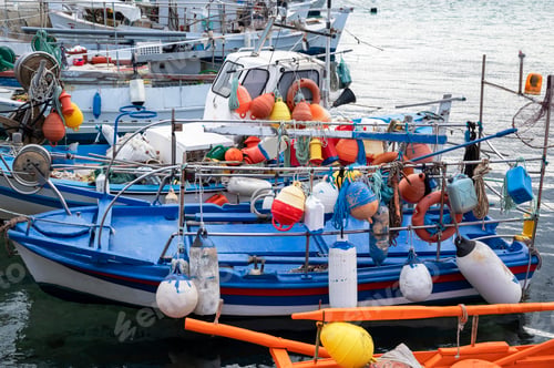 Preview: Moored boats in Ormos Panagias, Greece
