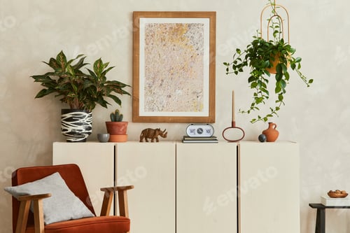 Preview: Creative and modern beige living room interior design
