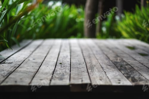 Preview: Closeup image of an old wooden terrace in the outdoors background and texture