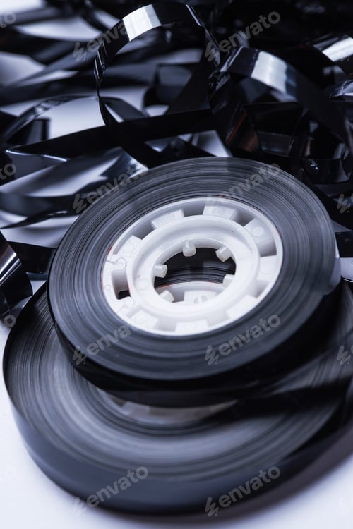Preview: Close up of magnetic audio tape reel