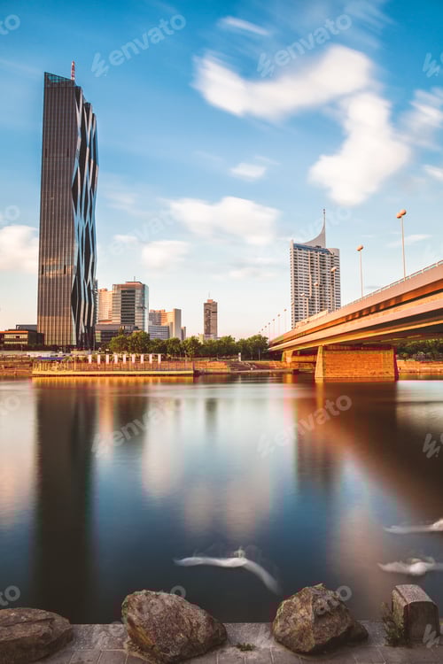 Preview: Vienna skyline on the Danube river