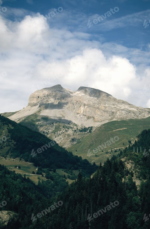 Preview: Mountain landscape along the road to Col d Allos, Provence-Alpes Cote d Azur, France