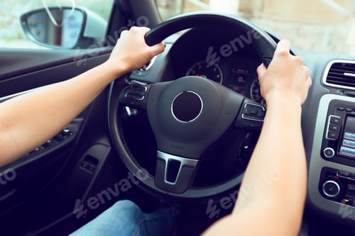 Preview: woman driver driving a car
