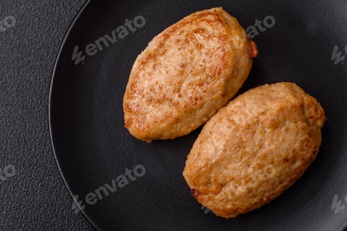 Preview: Delicious fresh fried minced cutlets with spices and herbs