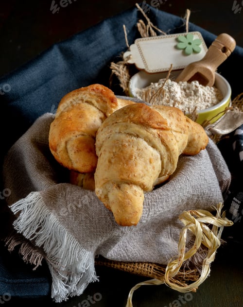 Preview: homemade sweet and savory croissants with wholemeal flour