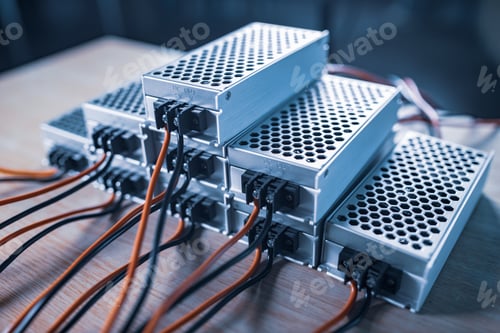Preview: Close-up metal cases for storing power supply