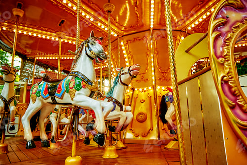 Preview: Horse carousel at amusement park