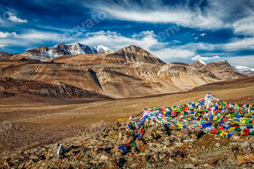 Preview: Buddhist prayer flags in Himalayas
