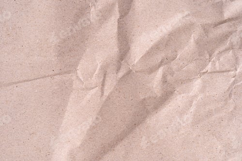 Preview: Old wrinkled brown craft paper poster texture. Blank creased crumpled grainy beige kraft paper
