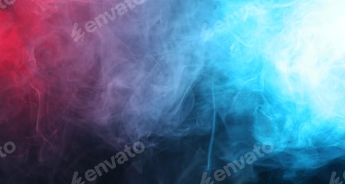 Preview: Beautiful smoke in neon lights on dark background