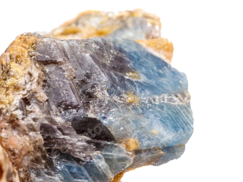 Preview: Macro mineral stone Corundum in rock a white background