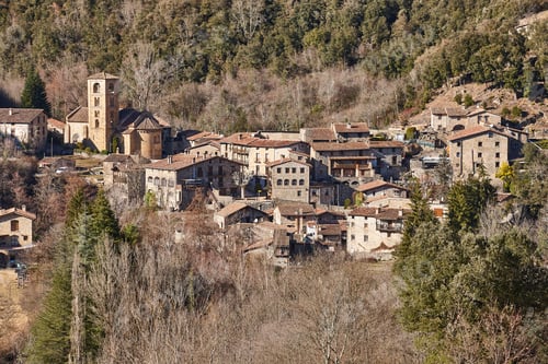 Preview: Picturesque medieval village with romanesque church. Girona. Catalonia, Spain
