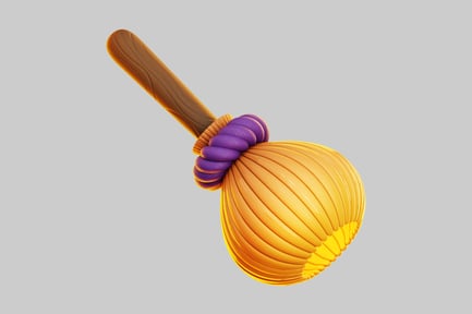 Preview: Cartoon witch broom decoration prop