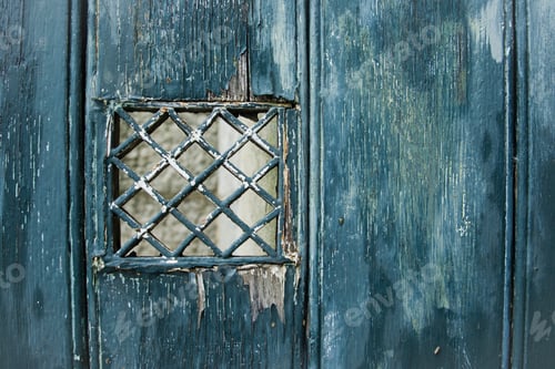 Preview: Emerald shabby door Cracked weathered wooden texture