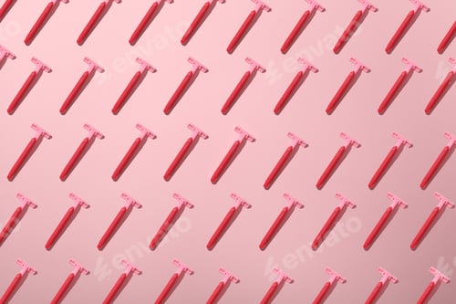 Preview: Razor for shaving on a pink background