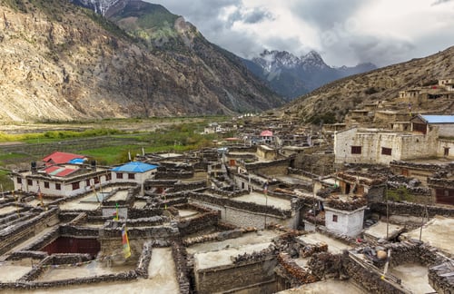 Preview: Sunny scenery of the amazing Marpha village in Nepal