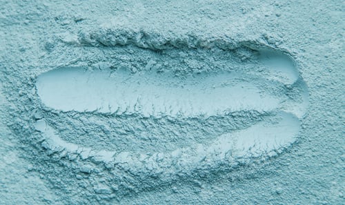 Preview: Mask clay powder spa texture for face and body. Selective focus.
