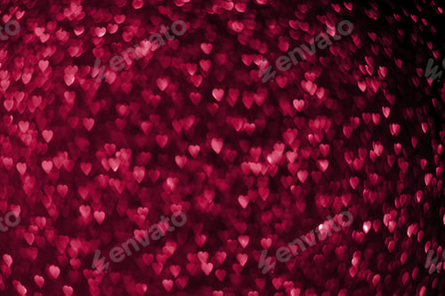 Preview: Magenta hearts bokeh abstract background