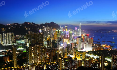 Preview: Hong Kong city at night