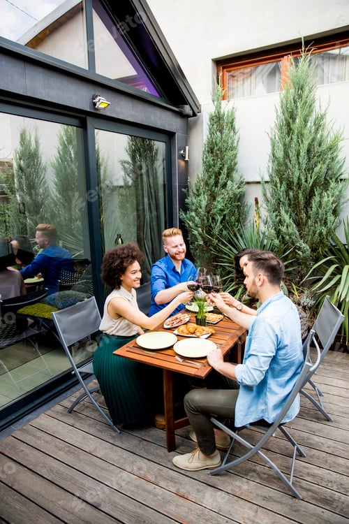 Preview: Young people enjoy the food and drink and have great fun outdoors