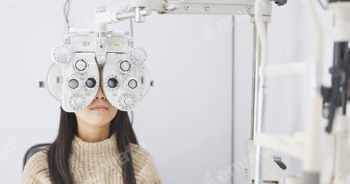 Preview: Asian Woman doing eye test