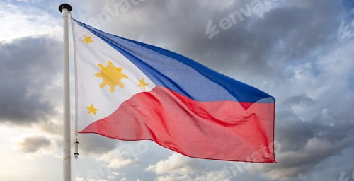 Preview: Flag against a cloudy sky background