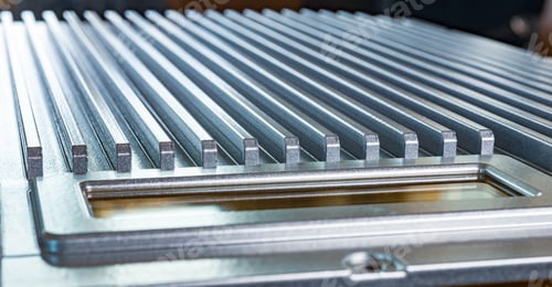 Preview: Fluted metal surface next to a control panel