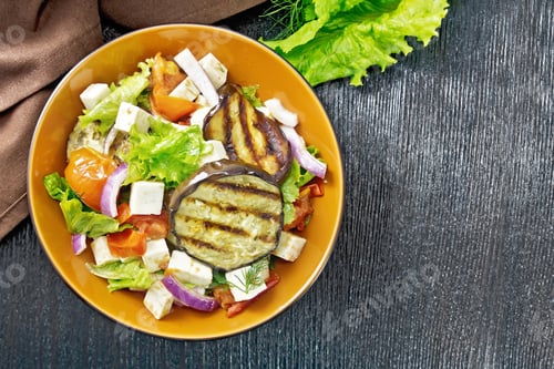 Preview: Grilled Eggplant and Feta Salad with Fresh Greens