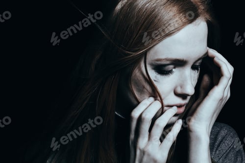 Preview: Woman with depression crying