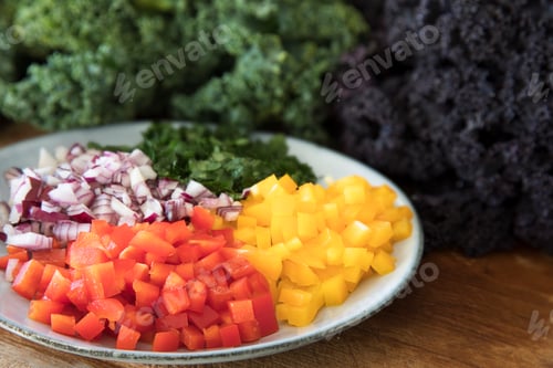 Preview: Diced Bell Peppers and Red Onions