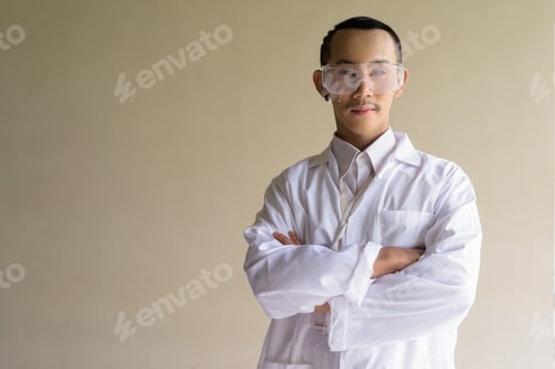 Preview: Portrait of young non binary gay man research scientist