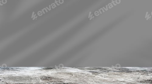 Preview: Empty marble table for product mockup and grey background. Modern design