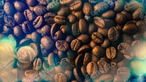 Preview: Coffee Beans And Bokeh In Vintage Color Style For Background