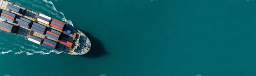 Preview: Aerial view container cargo ship maritime freight shipping by container cargo ship, Global business.