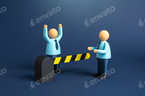 Preview: Office staff are separated by a barber. Access to confidential corporate information is restricted.