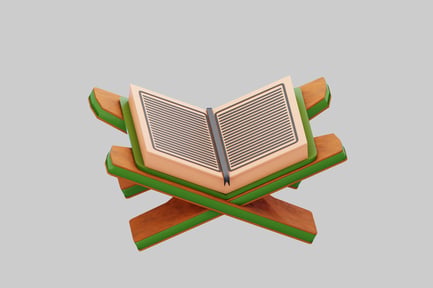 Preview: Wooden book stand with open book