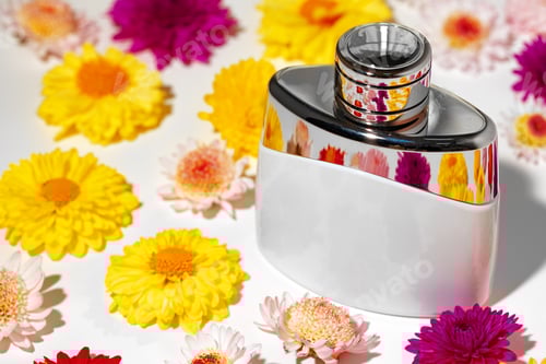 Visualização: Frasco de perfume para mulheres em botões de flores