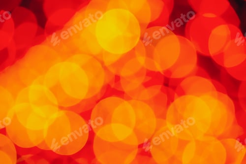 Preview: Blurred christmas background and bokeh defocus yellow light. Color fortuna gold.