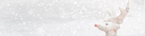 Preview: Silver glitter Christmas deer on white background with lights bokeh