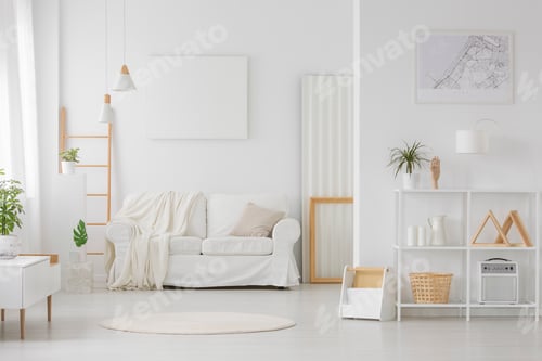Preview: Simple white living room interior