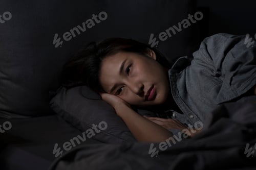 Preview: Woman suffering from depression and insomnia