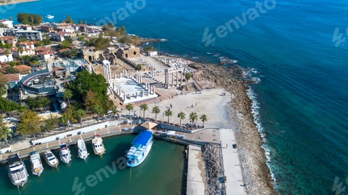 Preview: Antalya - Turkey, Historical Side ancient city. Travel concept photo.