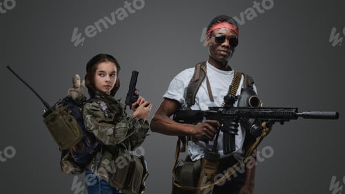 Preview: Black guy and little girl in setting of post apocalypse