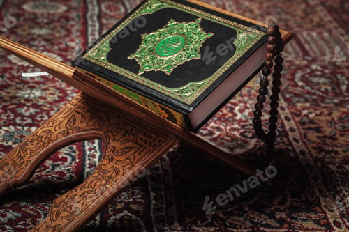 Preview: The holy book of the Koran on the stand