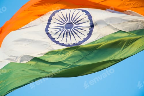 Preview: Close-up shot of wavy Indian flag