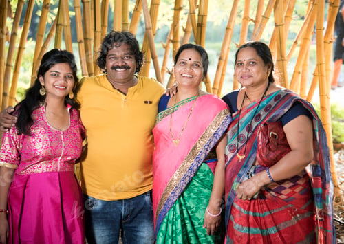 Preview: Happy Indian family at outdoors, Enjoying holiday in park.