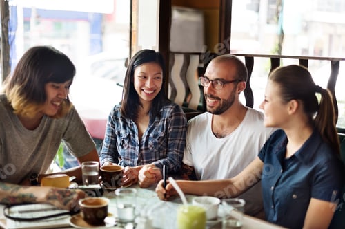 Preview: Group Of People Drinking Coffee Concept