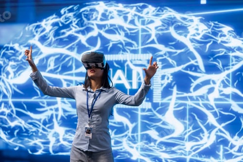 Preview: Employee working in high tech lab, developing AI machine learning