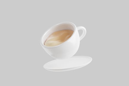 Preview: Glossy White Coffee Cup with Cream